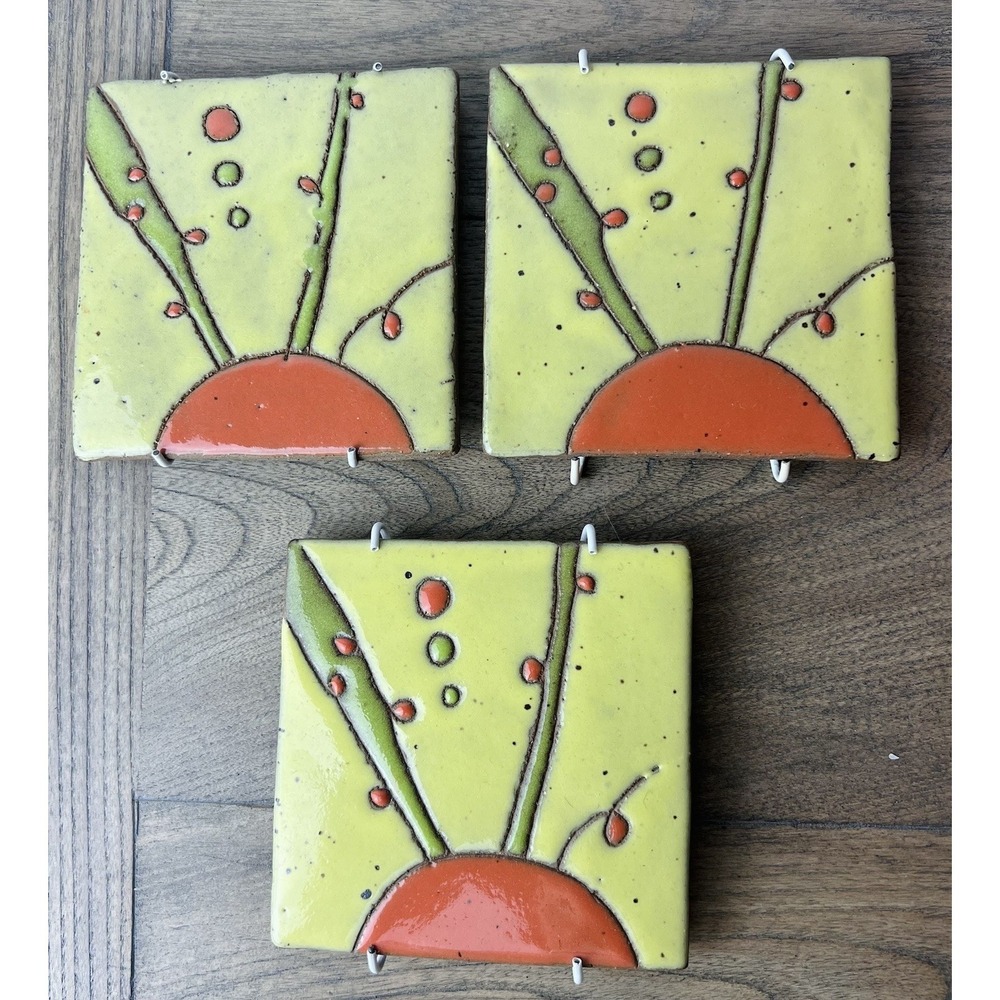 Anthropologie - Contemporary Glossy Glaze Coaster, Set of 3, Stone Square 4"